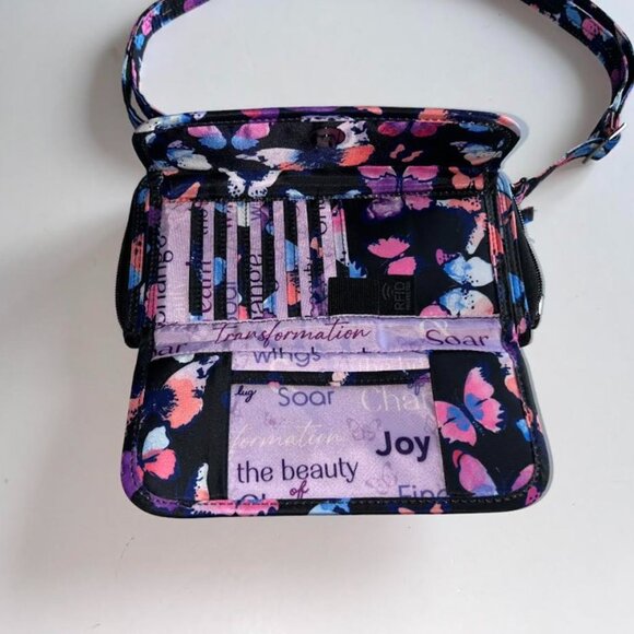 Lug Kickflip SE Convertible RFID Wallet Watercolor Butterflies - Picture 10 of 12